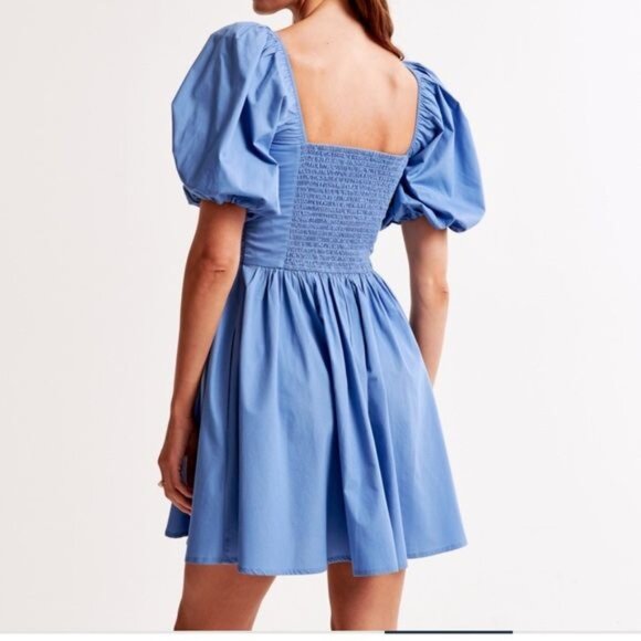 NWOT ABERCROMBIE & FITCH emerson poplin puff sleeve mini dress (M) - Picture 2 of 9